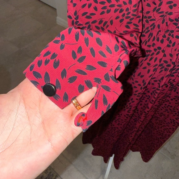 Liz Claiborne Red and Black Long Sleeve Dress Size 6 - Picture 5 of 11